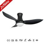 Black Led 3 ABS Blades Ceiling Fan Dc Motor Modern Silent Flush Mounted