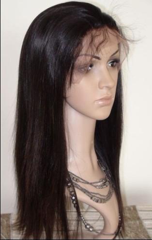 High Quality Half Hand Tied Indian Remy Hair Glueless Lace Front Wig With Baby