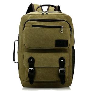 China Colleges Army Green Vintage Canvas Rucksack With Handle wholesale