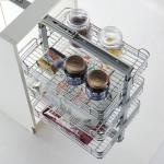 Electroplating 3 Shelves 400mm Kitchen Pull Out Basket For Storage