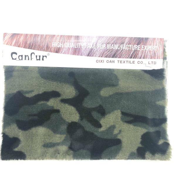 Printed Rabbit Fake Fur for Garment Bags 100% Polyester Jacquard 3 Color Print