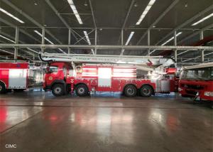 China 900rpm Water Tower Fire Truck Dual Boom 8X4 Drive Euro V Engine Chassis wholesale