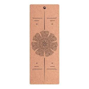 China Thermal transfer printing Natural Cork Material Yoga Mat, Patterned Design Cork Yoga Mat, ECO-Friendly Yoga Mat,Gym Mat wholesale