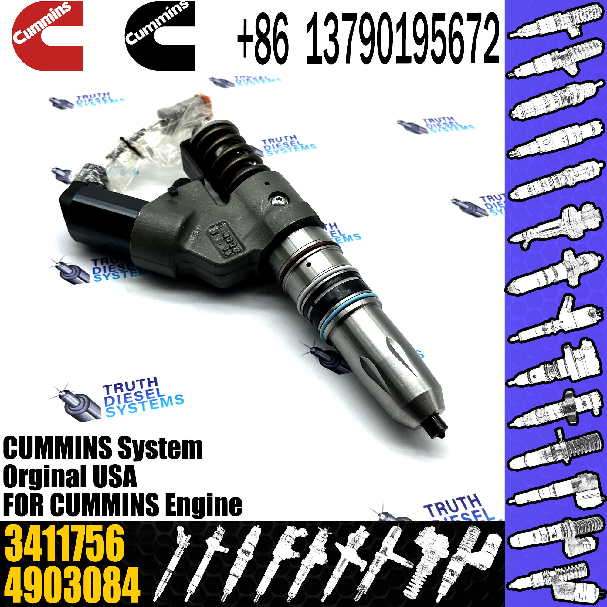 ISM11 QSM11 Engine Nozzle Diesel Engine Fuel Injector 4026222 4061851 3411756 3411754 For Cummins