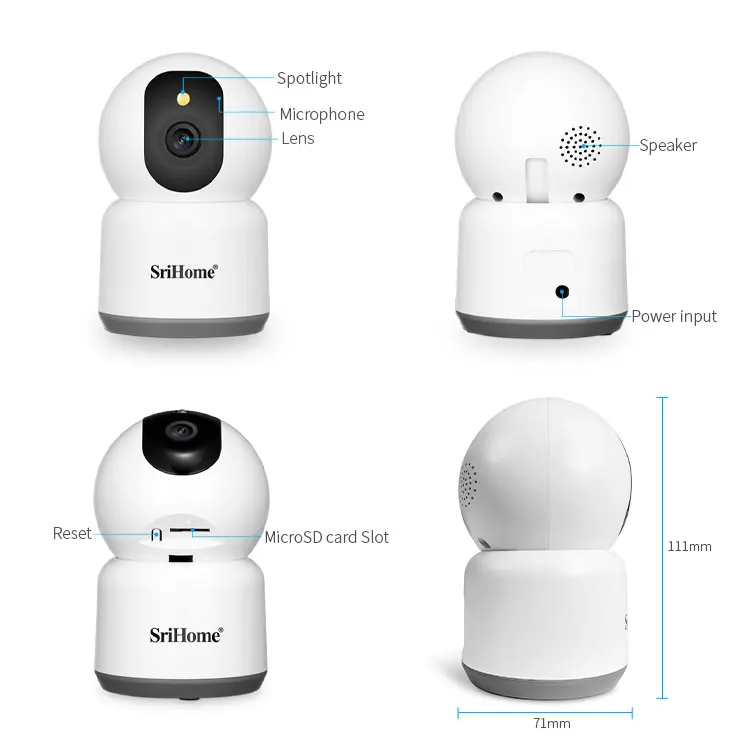 4MP Two-Way Audio Full Color Camera Indoor 355 Security Camera Color Night Vision IP Camera Home Security