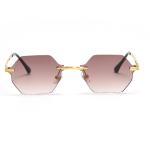 UV400 Stylish Polarized Sunglasses Elegant Irregular Lens Women Rimless