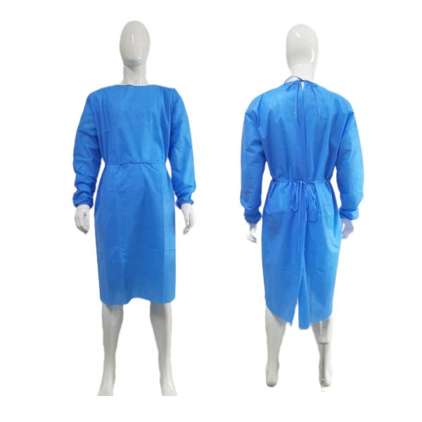 Shelf Life 3 Years Tie Attachment At Back Isolation Gown Level 2 SMS Fabric
