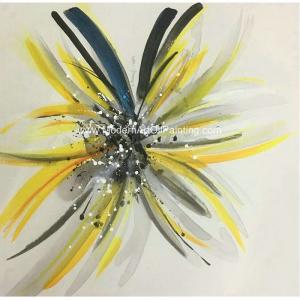 China Modern Hand Painted Flower Paintings Fashion Square Abstract Art Canvas Paintings wholesale