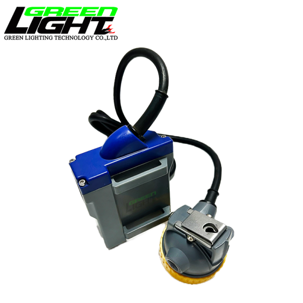 GLT-7C Corded Cap Lamp with 17hrs Working Time Impact Resistant LED Mining Headlamp Featuring One Main Light Two Auxiliary Lights