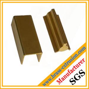 China golden color brass extrusion profiles section hardware wholesale