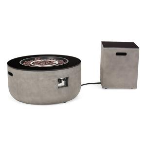 China Cement Customized Color Portable Round Propane Fire Pit For Camping Party wholesale