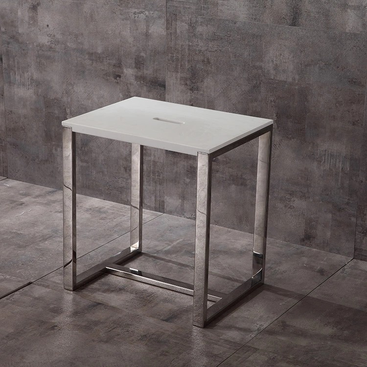 Professional Resin Stone Shower Stool 400*300*430 White Grey Black Optional