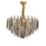 Dimmable Round Luxury Pendant Lights Customised Crystal Smoke Grey Pendant Light