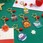 Christmas Festival Acrylic Keychain Key Ring Cute Snowman Print and Durable