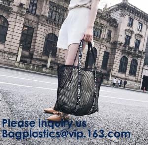 China Mesh Beach Tote Large Bag Upgrade for Women with Multiple Pockets for Family Travel Swimming Waterproof Pool Bag wholesale
