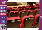 Varnished Upholstered Beech Plywood Church Hall Chairs / Movie Theater Seats