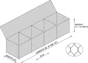 China 12*15cm 5 Twist Metal Gabion Mesh Basket Galfan Fine Mesh Metals Gabion Baskets wholesale