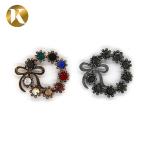 Ancient Bronze Vintage Shoe Buckle Replacement Circular Crystal Buckle