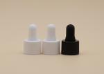 Silicone Teat Essential Oil Dropper Ribbed Black / White Collar Screw Closure