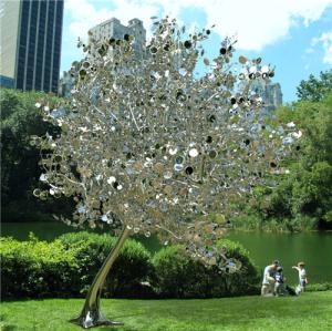 China 3m Metal Tree 316L Stainless Steel Sculptures Garden Modern Mirror Polishing wholesale