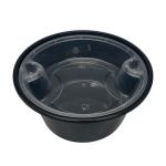Two Layers Takeaway Food Container Snap On Black Disposable Soup Bowls