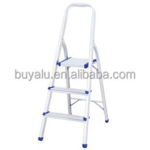 China Sustainable Aluminum Folding Ladder 3 Steps In Silver Anodized wholesale