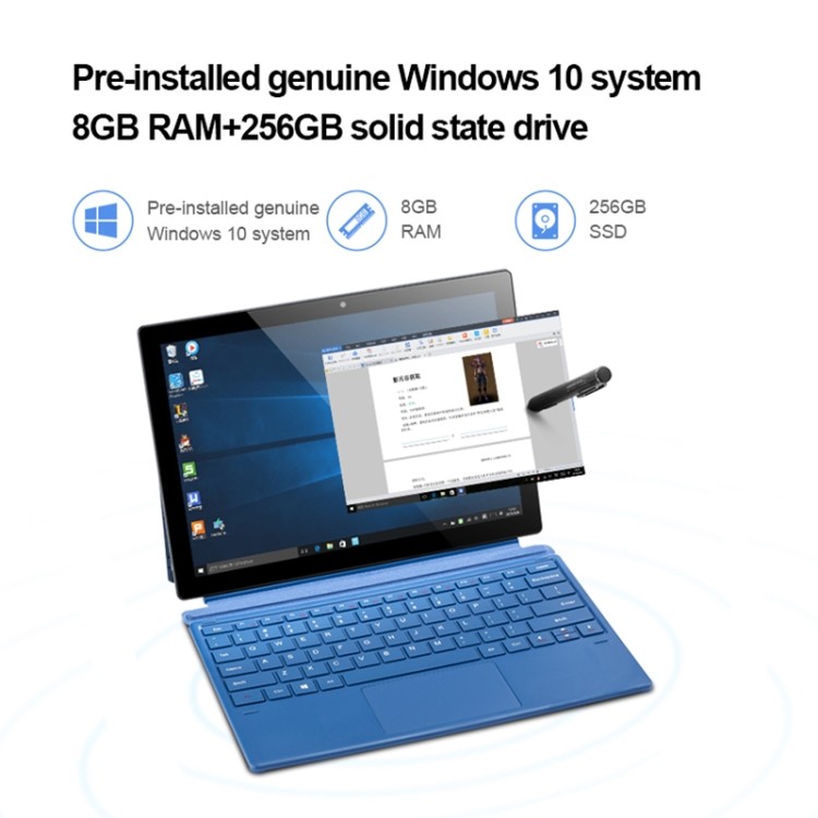 12.3 Inch Detachable 2 In 1 Laptop Tablet PiPO W12 8GB Ram 256GB SSD 4G