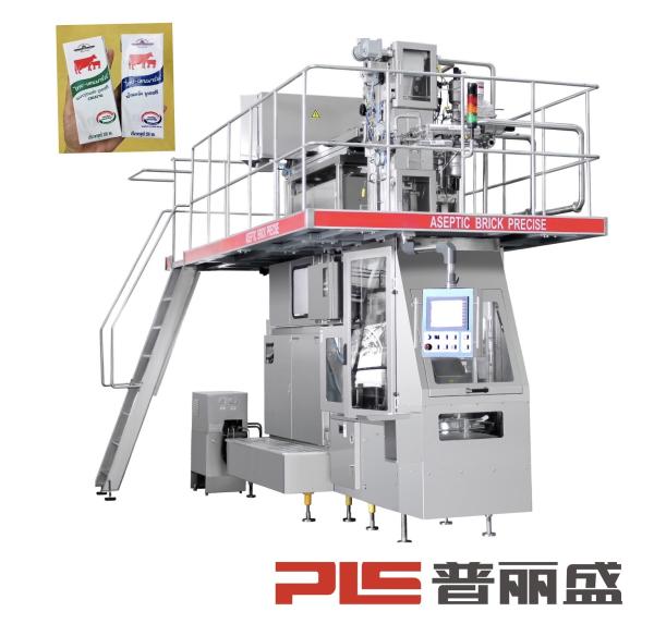 16000 PPH 200ml Slim Aseptic Carton Filling Machine with Straw Applicator for