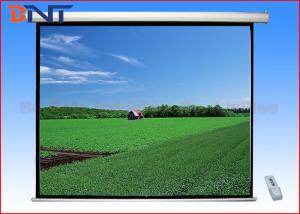 China Roll Down Flat Projector Screen On Wall , Electric Screens For Projectors 84 Inch wholesale