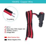 ON OFF Switch Angle Cigarette Lighter Male Plug Car Charger Solar Power Cable