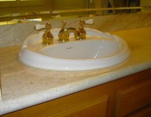 China VanityTops -Crema Marfil Marble Vanity Tops For Bathroom Decoration wholesale