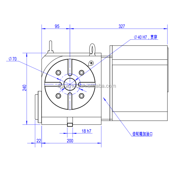 Worm Gear 4 Axis CNC Rotary Table D-170