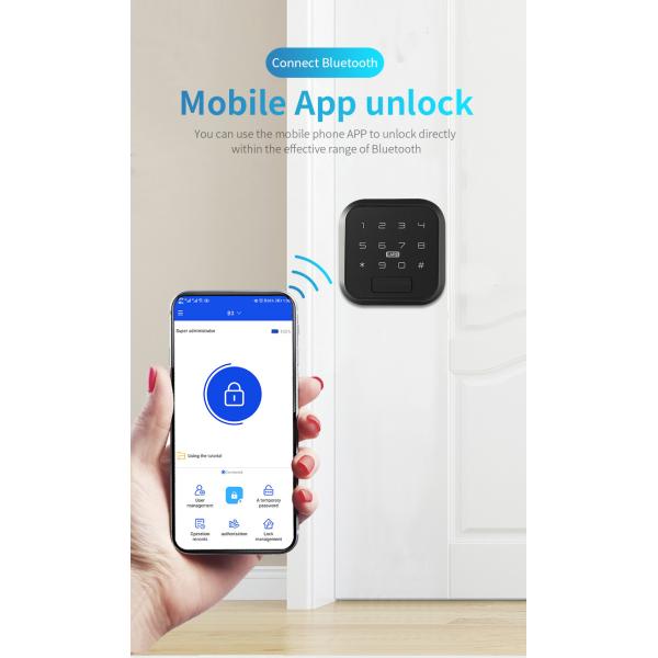Square Keyless Entry Door Lock Password ROHS Bluetooth Keypad Lock
