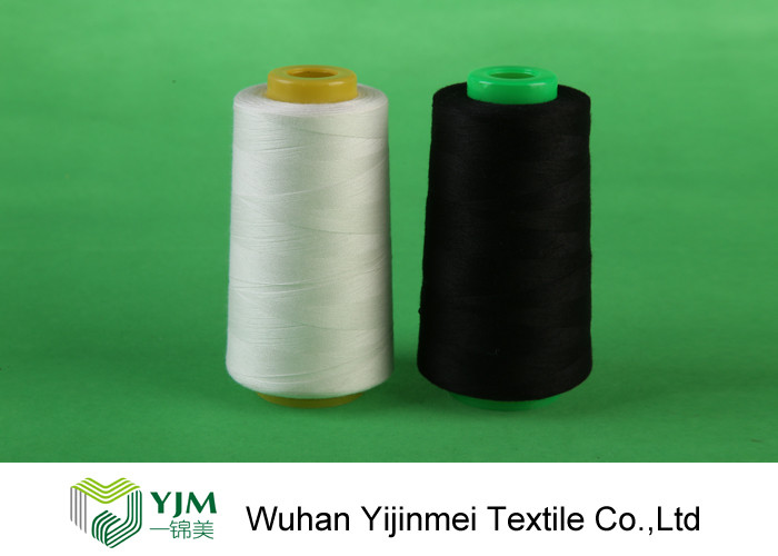 Raw White / Dyed Polyester Sewing Thread Ring Spinning 3000 Yards Or 5000 Yards