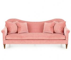 China Leisure Hotel Furniture Pink Fabric Sofa , Ordinary Size Hotel Room Sofa on sale