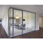 Aluminum Frame Office Glass Partition Wall Single Glazed Suspended Partition