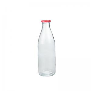 China 1000ML Mini Glass Milk Bottles Reusable Flip Top Glass Bottles on sale