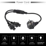 European Standard Schuko 3Pin Extension Leads Supply Power Cord With 2XC5 Female