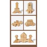 Solid Wood Stacking Block Toy Shape Cognition DIY For Kids Children