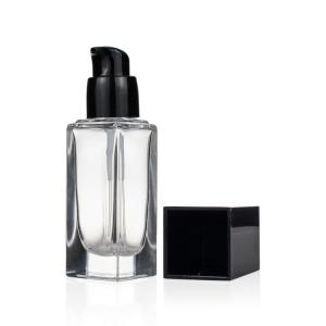 China Pump Head ETC Glass Liquid Foundation Bottles Recyclable Cosmetic Packaging on sale