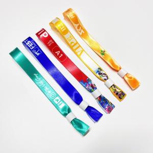 China Customization Logo Polyester Woven Cloth Wristbands Concert Promotion Events Gift Adjustable Length wholesale
