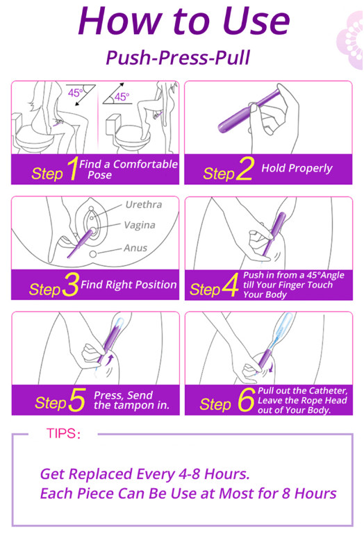 Digital Cardboard Viscose Fiber Ladies Applicator Tampon Regular/Super Plus Absorbency