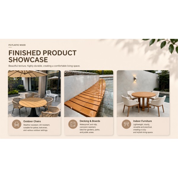 Termite Proof Splinter-Free Plastic Lumber Board with Smooth Surface for School Park Public Bench Seating