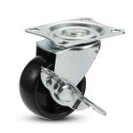 Ball Bearing Light Duty 1-3 inch Furniture PP Black Swivel Caster Wheel for