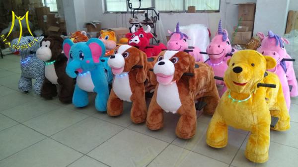 Hansel amusement center adult kid plush riding animalsled toy rider with battery
