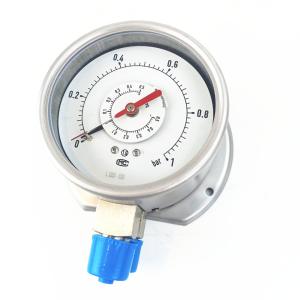 China 1.5% FS 304SS Differential Pressure Gauge Double Needle Memory wholesale