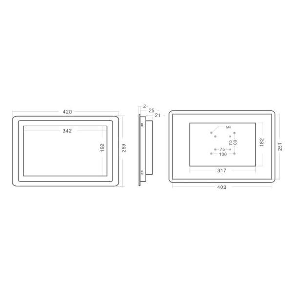 15.6 Inch Widescreen Capacitive Touch Monitor 1920x1080 High Resolution