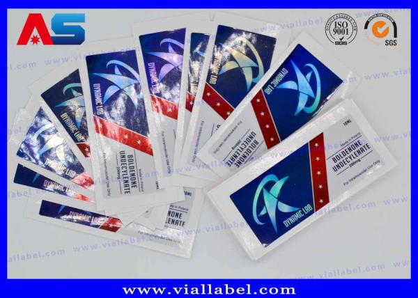 Pharmaceutical Hologram HCG Injection Glass Vial Labels for peptide packaging