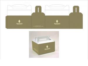 China Custom Design Cake Box Gloss Art Paper Printed Folding Box , Laminated Cake Box Packaging With Handle wholesale