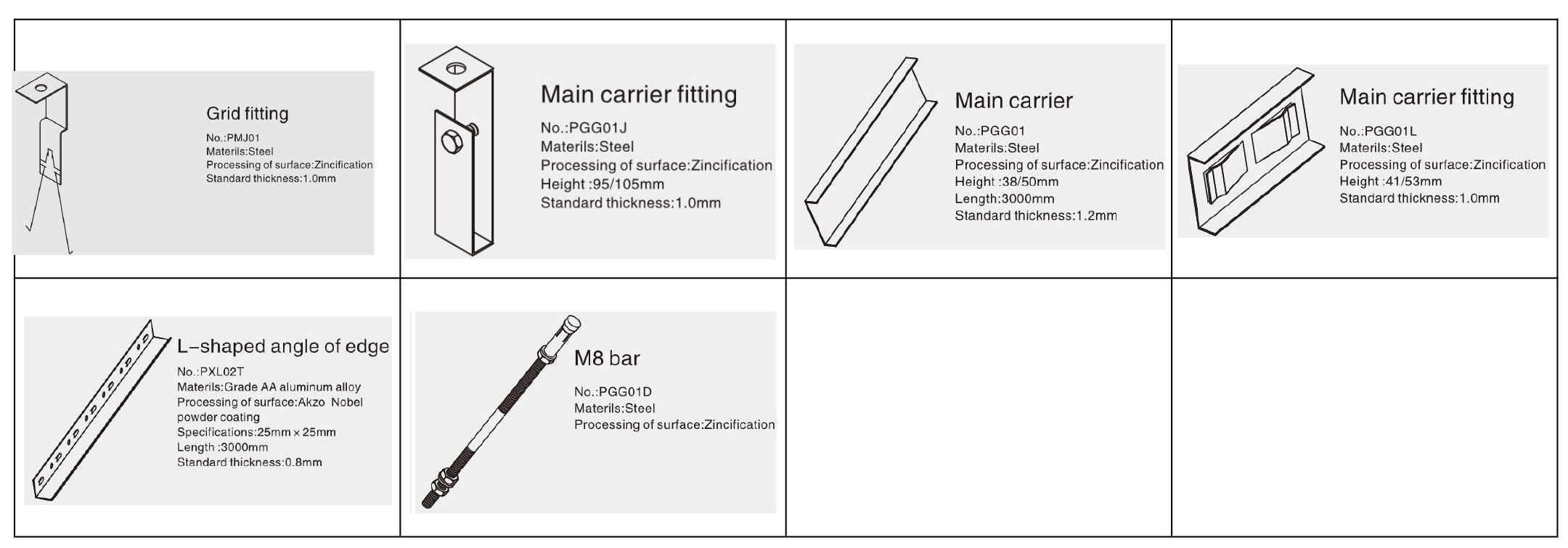 Gallery Triangular Metal Grid Ceiling Building Wall Ceiling Decorative Aluminum / Aluminium Profile Materials